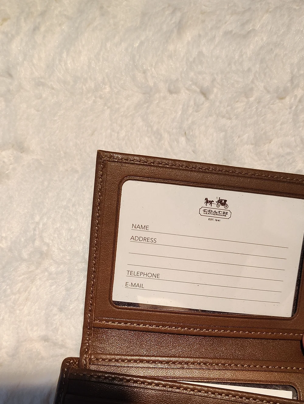 Coach Signature Embossed Leather Card Wallet - Brown